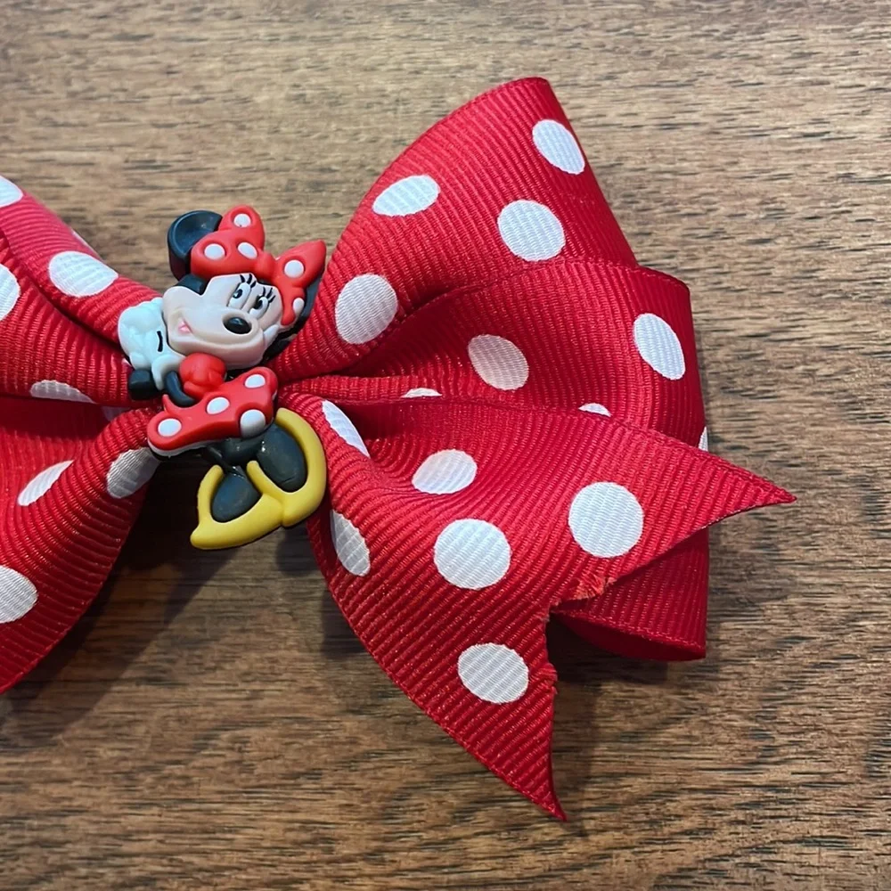 Girls Minnie Mouse Polka Dots Hair Bow - Clip